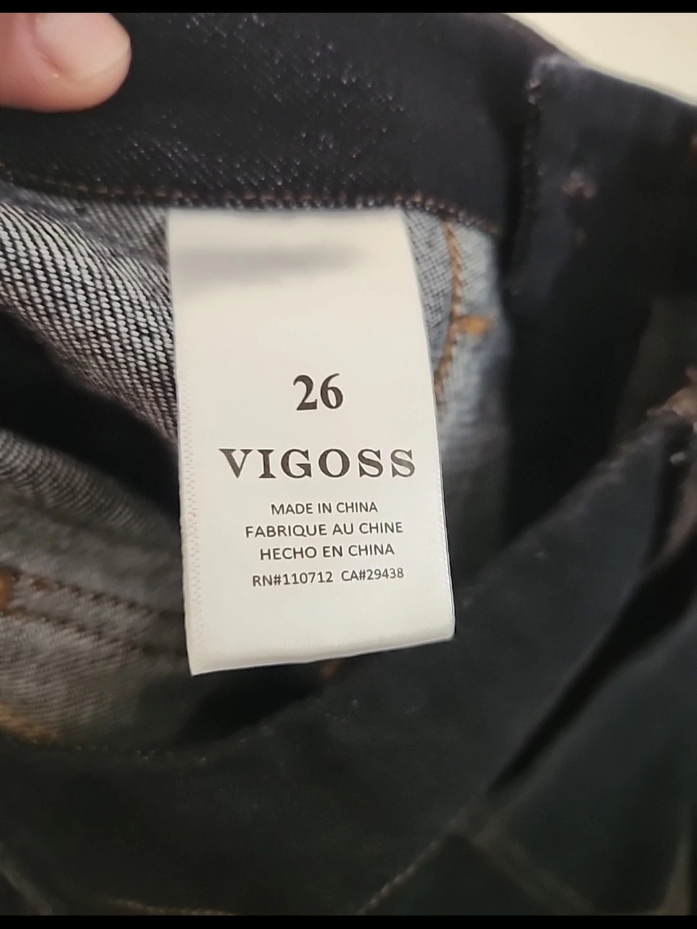 Vigoss Dark Indigo Wide-Leg Jeans with Front Patch Pockets - Picture 9 of 9